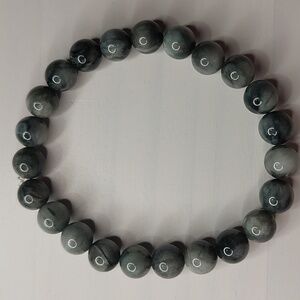 Hawk Eye stone 8mm round bead bracelet #3